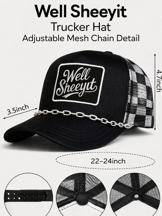 “Well Sheeyit” Trucker Hat Black Western Graphic Snapback Boutique Cowgirl Hat main image 7